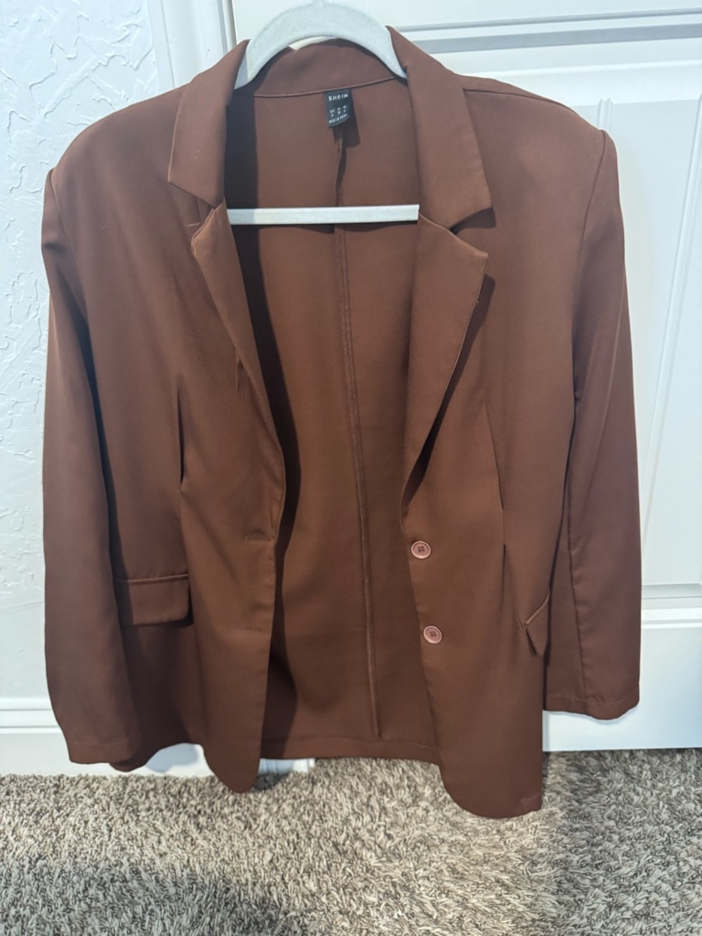 SHEIN Brown Notch Lapel Blazer